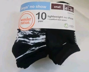 Jungen unsichtbare Socken Größe S Schuhgröße 4,5-8,5 leicht 10 Paar weiß/grau/schwarz neu - Bild 1 von 4