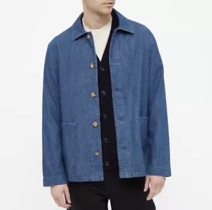 $395 A.P.C. Paris Kerlouan Denim Chore Jacket Washed Indigo APC S - Picture 1 of 12