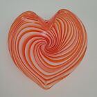 Bol en verre art en forme de cœur Two's Company, rouge, orange et blanc, Saint-Valentin