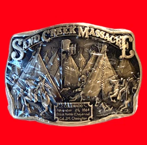 Sand Creek Massacre Belt Buckle Black Kettle Cheyenne Col. JM Chivington Rare - Picture 1 of 12