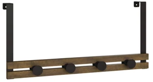 Franklin Brass OTDPEGF-534 Over the Door 4 Peg Hook Rail Pine & Black Finish - Picture 1 of 3