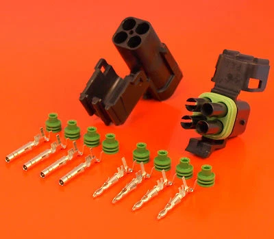 Genuine 4 Way / Pin Male & Female Delphi Weatherpack Series Connector Kit - Image 1 of 4