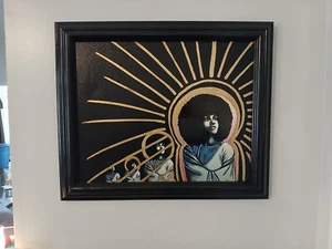 I Am Powerful Abstract Afro Woman 16" X 20" Original Wall Art Framed - Picture 1 of 4