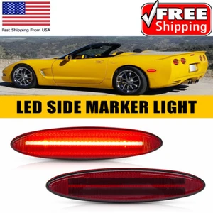 Red Lens LED Rear Fender Marker Side Lights 97-04 For Chevrolet C5 Corvette Pair - Picture 1 of 12