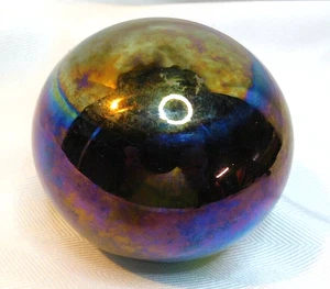 VINTAGE "WELCH" SIGNED RAINBOW COLORED PAPERWEIGHT - Picture 1 of 12