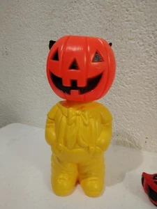 Candy Contáiner Halloween Kürbis, mexikanisches Spielzeug Bootleg 10" gelb hergestellt in Mexiko - Bild 1 von 7