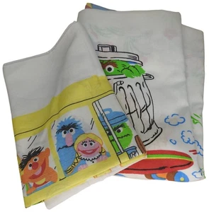 Vintage Sesame Street Twin Flat Sheet & Pillow Case Set - Picture 1 of 3