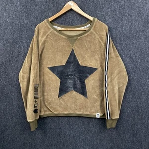 Hammill & Co Womens Pullover Sweater Jumper Olive Star Print Oversized Medium - Picture 1 of 10