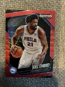 Joel Embiid 2024-25 Panini Prizm Black #70 Red Wave Prizm SP 76ers š„ - Picture 1 of 2