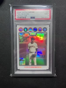 2008 Topps Chrome Tim Lincecum Refractor San Francisco Giants MLB #47 PSA 9 MINT - Picture 1 of 2