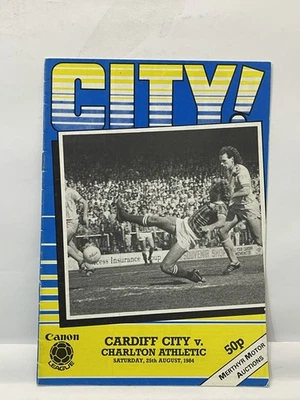 Cardiff City v Charlton Athletic Football Programme 25th August 1984 Vintage - Image 1 of 4