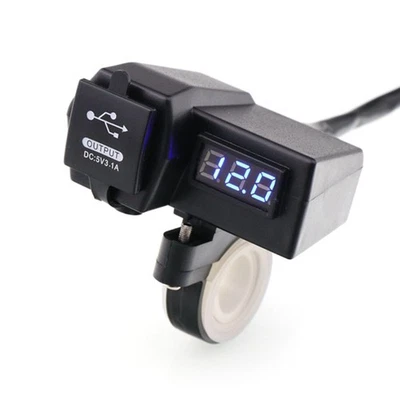 Cargador USB Voltímetro LED para Yamaha Stryker V Star 1100 1300 250 650 Venture Foto 1 de 4