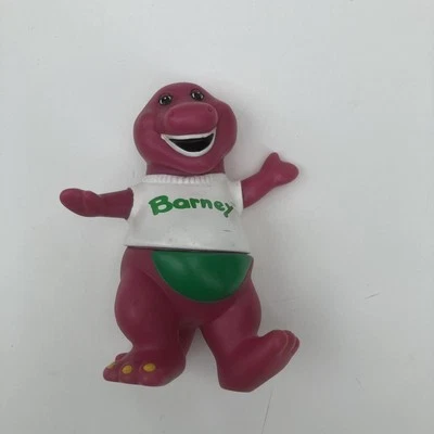 90’s Barney Dinosaurio Vintage 5" Figura Juguete Lyons Group PVC Plástico Blanco Camiseta Foto 1 de 3