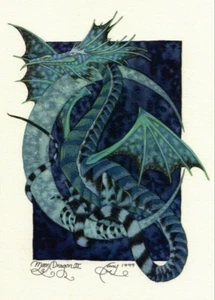 BEAUTIFUL Green MOON DRAGON Mythical Postcard 6" Fantasy ART PRINT by Amy Brown - Picture 1 of 1