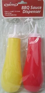 Squeeze Plastic Sauce Bottles Red Yellow Dispenser BBQ 2 PC - Picture 1 of 4