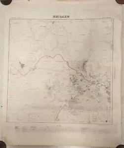 RARE JERUSALEM MAP DEIR YASIN SURVEY OF PALESTINE 1945 PRINTED BY THE IDF 1949 - Picture 1 of 5