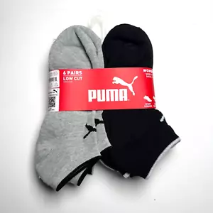 PUMA Mujer 6 Pares Calcetines de Entrenamiento Corte Bajo Zapato Talla 5-9.5 Negro/Gris/Blanco - Imagen 1 de 7