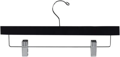 Skirt Pants Hangers 50 Black Boutique Wooden Wood Slacks Clip Hanger 14" - Image 1 of 4