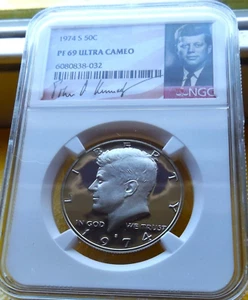 1974-S NGC PF69 Ultra Cameo Kennedy Half Dollar 50c - Picture 1 of 2