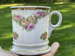 Antique Heavy Porcelain Rose Swags Mug Or Shaving Mug - Picture 1 of 12