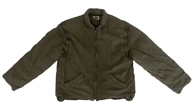 VTG J.Crew Goose Down Convertible Puffer Jacket Vest Olive Green Gorpcore Y2K L - Image 1 of 4