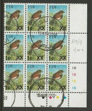 Fiji 2006-08 1c on 13c Island Thrush with Type II R 9/9 SG F1336b Fine used.