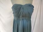 Nwt Birdy Grey Blue/Gray Mob Formal Ruches Strapless Dress Floor Length Size 2X