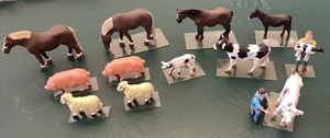 Woodland Scenics HO Train Figures Barn Animals 4 Horses, 2 Pigs Sheep’s, 4 Cows - Picture 1 of 13
