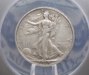 1938 "D" Walking Liberty Half Dollar 50c ANACS EF40 Details #246 Extra Fine XF - Picture 1 of 5