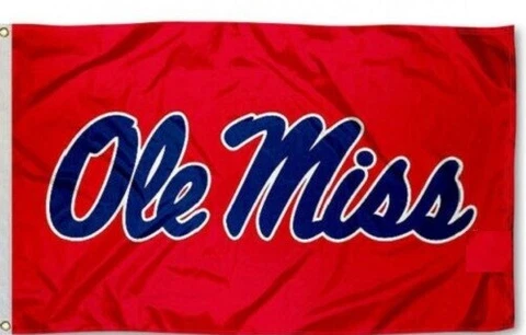 Ole Miss Sports Flag Banner ~ Large 3'X5' ~ FREE SHIPPING ~ Ole Miss Fans Cover