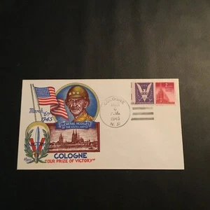 1945 STAEHLE WWII Patriotic Cachet GENERAL HODGES COLOGNE PRIZE OF VICTORY USA - Picture 1 of 2