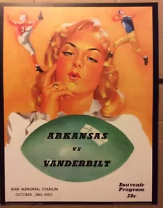 Poster, Pretty Girl Program Cover. Arkansas vs Vanderbilt, War Memorial Stadium - Picture 1 of 1