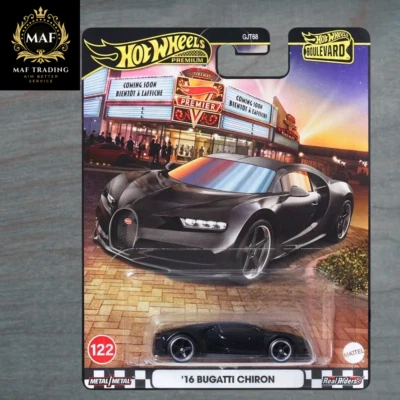 Hot Wheels Premium 16 Bugatti Chiron Black #122 | CAR New Boulevard 2025 - Image 1 of 2