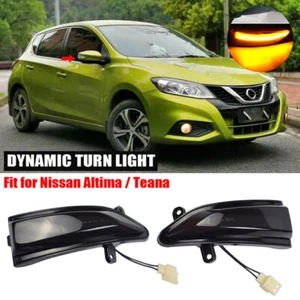 For NISSAN ALTIMA SENTRA TEANA Smoked Dynamic Mirror Turn Signal Light 2013-2018 - Picture 1 of 7