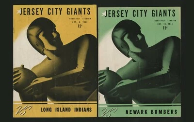 1946 JERSEY CITY GIANTS LONG ISLAND INDIANS NEWARK BOMBERS AFL FOOTBALL PROGRAMS - Image 1 of 2