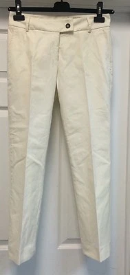 YSL Yves Saint Laurent белый слоновой кости хлопок укороченный лодыжки Lengh брюки размер 38 / 4 $890 - Изображение 1 из 4