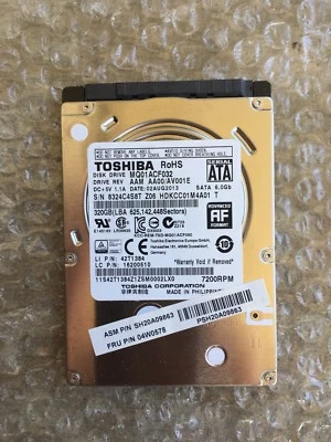 Toshiba 320 GB SATA 2.5” Laptop HDD 7200 RPM - Image 1 of 2