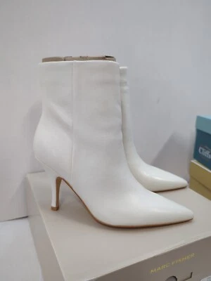 Marc Fisher Mujer Cuero Fergus Tacón Alto Botines Marfil/Blanco Talla 8M Foto 1 de 4