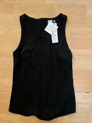 NEW FEEL THE PIECE TERRE JACOBS faux Suede Black Tank Top Sz XS/S Women AJ21 - Image 1 of 3