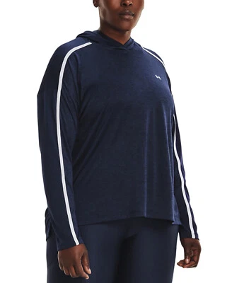 Under Armour Plus Size Lightweight Hoodie Womens Graphic UA Tech Twist Blue Top - Image 1 of 2