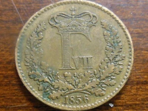 1856 Denmark One (1) Skilling Rigsmont "Frederik Vll" Coin - Picture 1 of 6