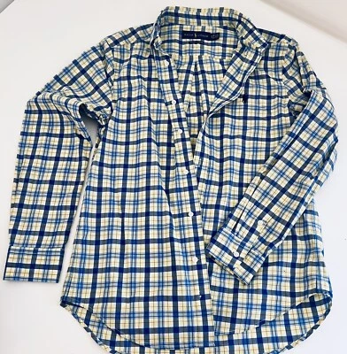 Camisa Polo Ralph Lauren Jóvenes Niños L/12-14 Azul, Amarillo Manga Larga Cuadros Foto 1 de 4