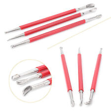 Modelling Tools Kit Set Red + Silver for shaping wax or PMC Silver Clay 3pcs