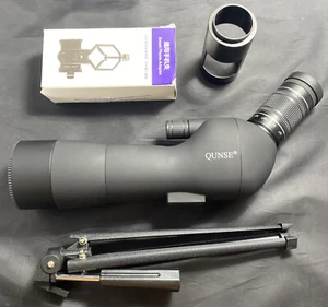 QUNSE Spotting Scopes for Bird Watching, 20-60X60 Zoom, Phone And Camera Adapter - Picture 1 of 8