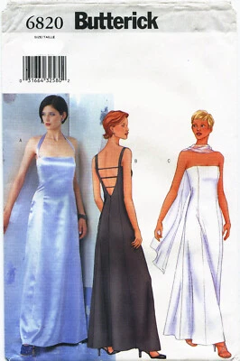 Butterick 6820 Evening Formal Misses Dresses Scarf Sewing Pattern Uncut - Image 1 of 2