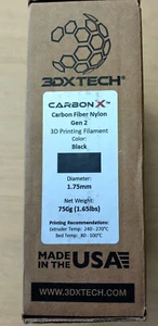 3D Xtech Carbon-X Carbon Fiber Nylon Gen 2 Filament 1,75 mm 0,75 kg - Bild 1 von 3