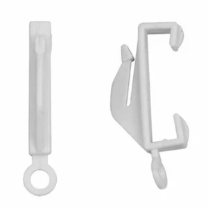 DECORAIL WHITE CURTAIN RAIL TRACK GLIDER HOOKS RUNNERS LOOP WIDE SPAN PACK - Picture 1 of 5