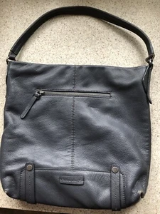White Stuff Storm Grey Leather Shoulder Hand Bag Shabby Chic Boho - Picture 1 of 16