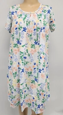 NWT Womens S/S Nightgown Croft & Barrow White Floral Cotton Blend Knit - Image 1 of 4