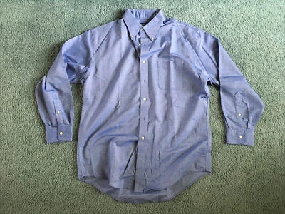 LAND'S END Men's Size 16.5 - 33 Dress Shirt Dark Blue Oxford Long Sleeve Foto 1 de 4